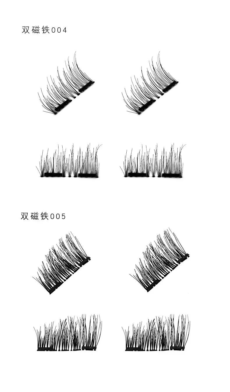 3D-Magnet-Falsche Wimpern, handgefertigt, kleberfrei, Einzel-/Doppel-Magnet, gefälschte Wimpern, 3D-natürliches, wiederverwendbares Make-up-Werkzeug