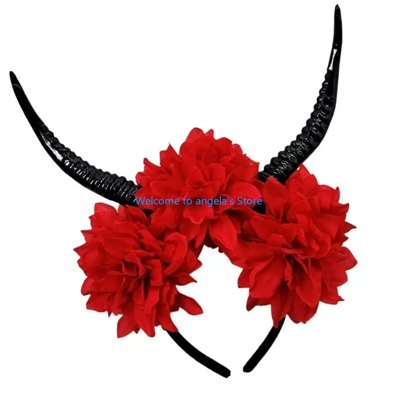 X4YC Comfortable Resin Antelope Horn Hairband For Adults Kids Costume Role Play Props