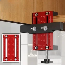 Cabinet Door Installation Locator Clamping 10-60mm Wood Board Aluminium Alloy Cabinet Door Positioning Handle Install Punch Tool