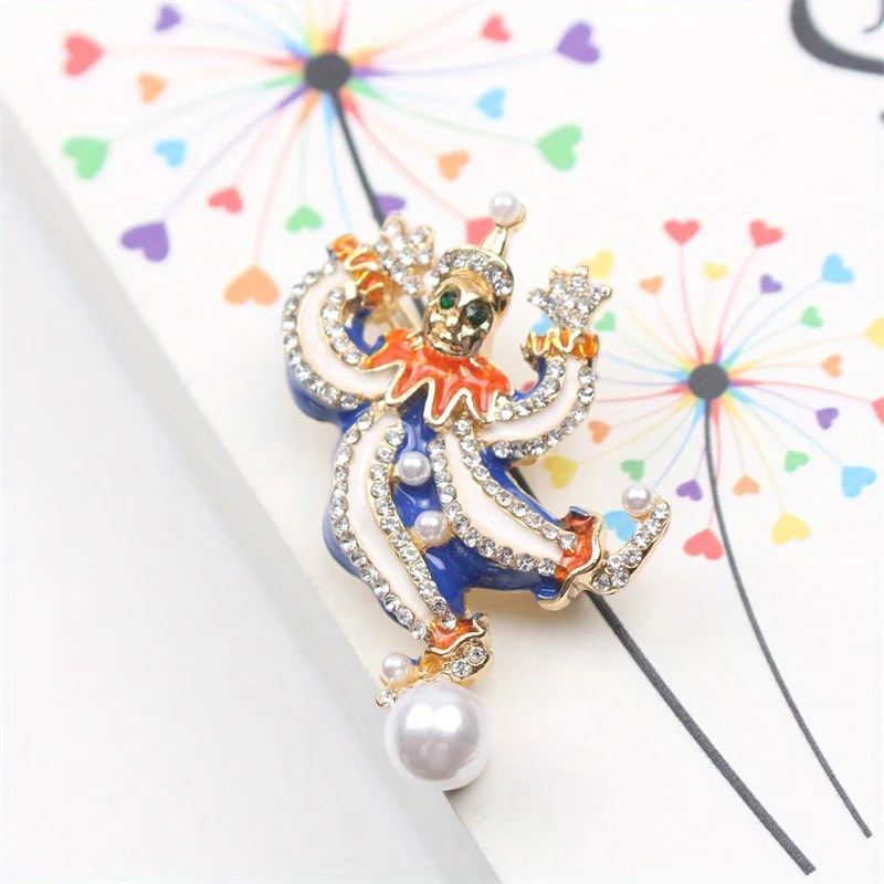 New Cute Funny Circus Clown Brooch Unisex Accessory Corsage Pin Gift