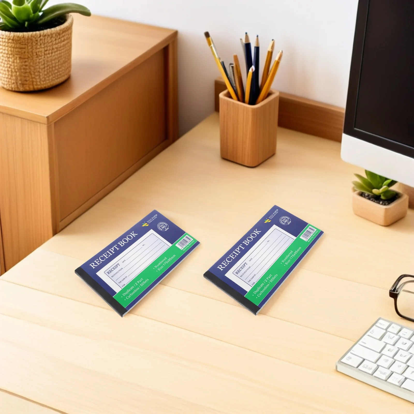 5Pcs English Copy Receipt Book 2-Part Business Order Pad Duplicate Invoice Forms for Small Business Expense Record Keeping