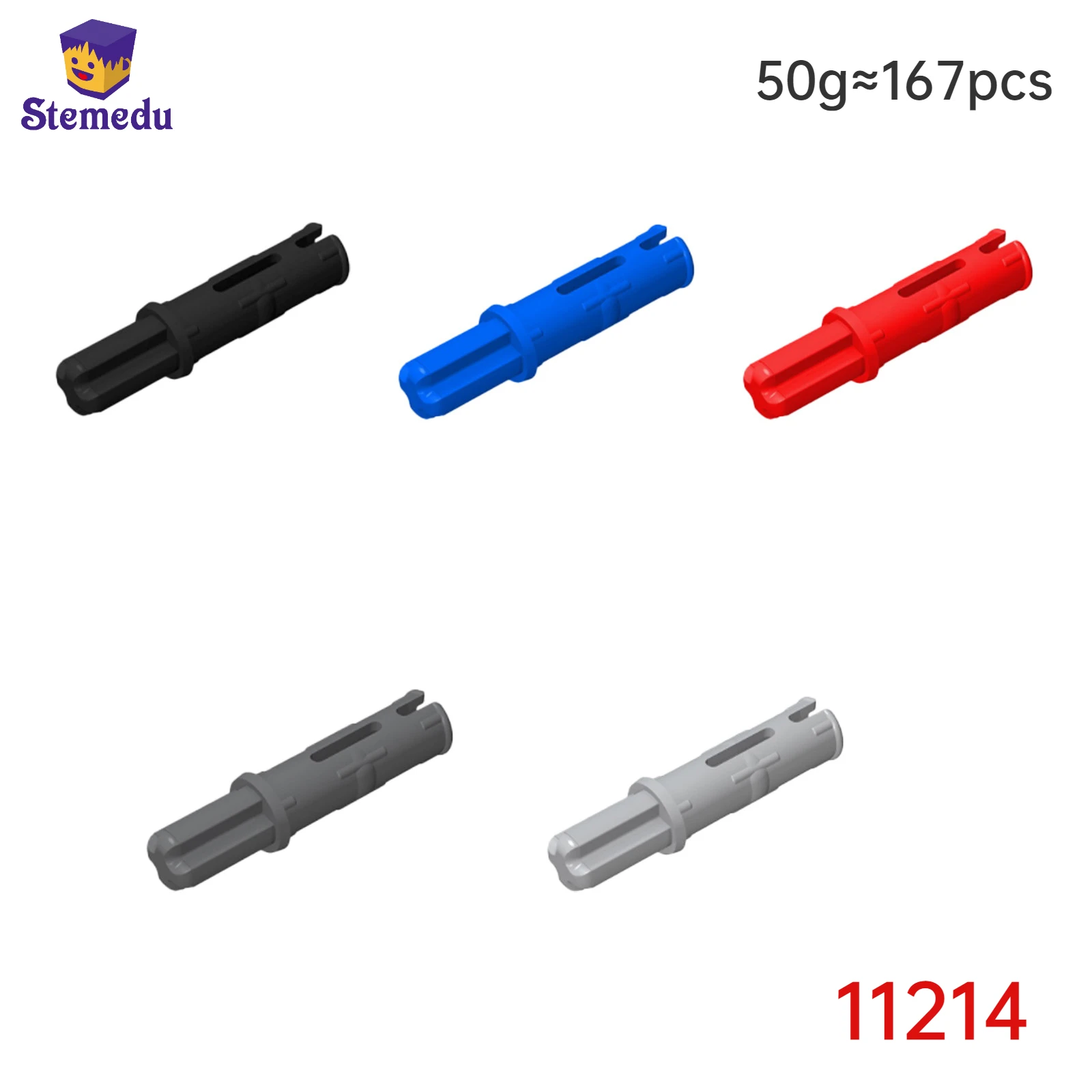 50g Axle Pin 3L with Friction Ridges Lengthwise and 1L Axle Compatible with Legoeds 11214 Children's DIY Educational Toys