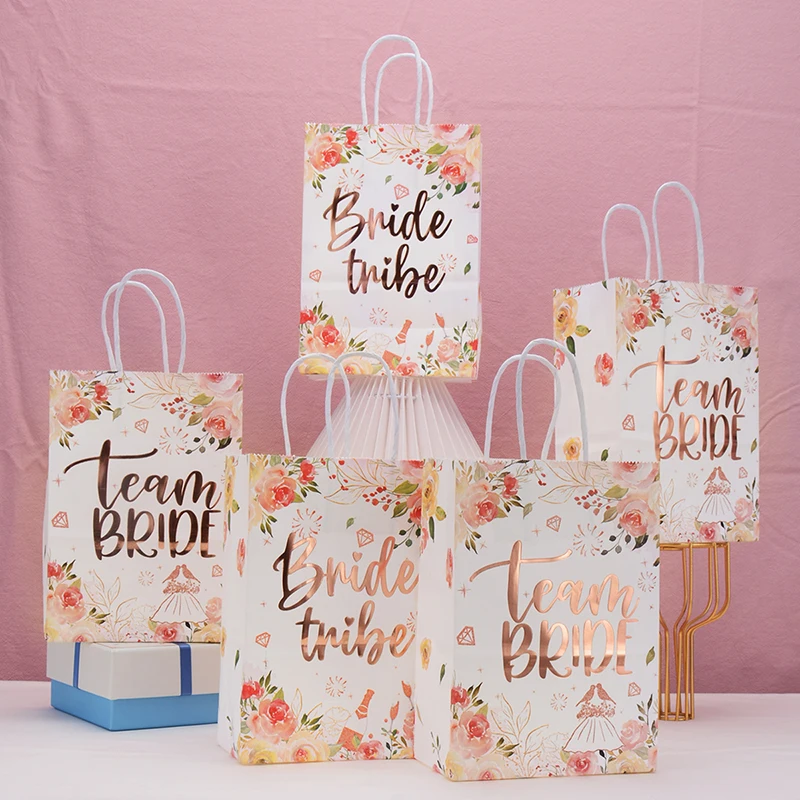 5Pcs/pack Wedding Gift Bags for Guests Bride To Be Gift Bag Thank You Birthday Decoration Party Supplies Baby Shower