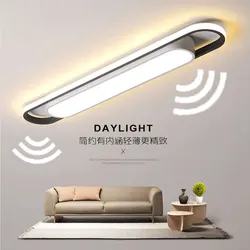 Wohnzimmer, Schlafzimmer, Arbeits zimmer, rechteckige LED-Decken leuchte zur Erkennung des menschlichen Körpers, minimalist isches modernes Licht, langer Streifen, kreativer Bal