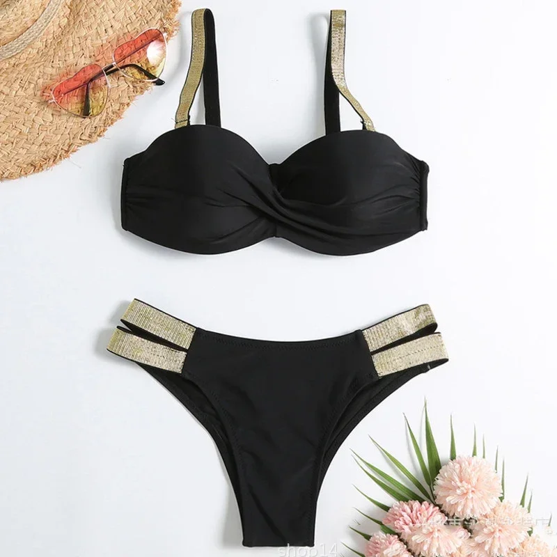 

New Sexy Solid Bikinis Push Up Swimsuits Women Swimwear For Female Beach Swim Wear Bathing Suit Brazilian Bikini Set Pool Bather