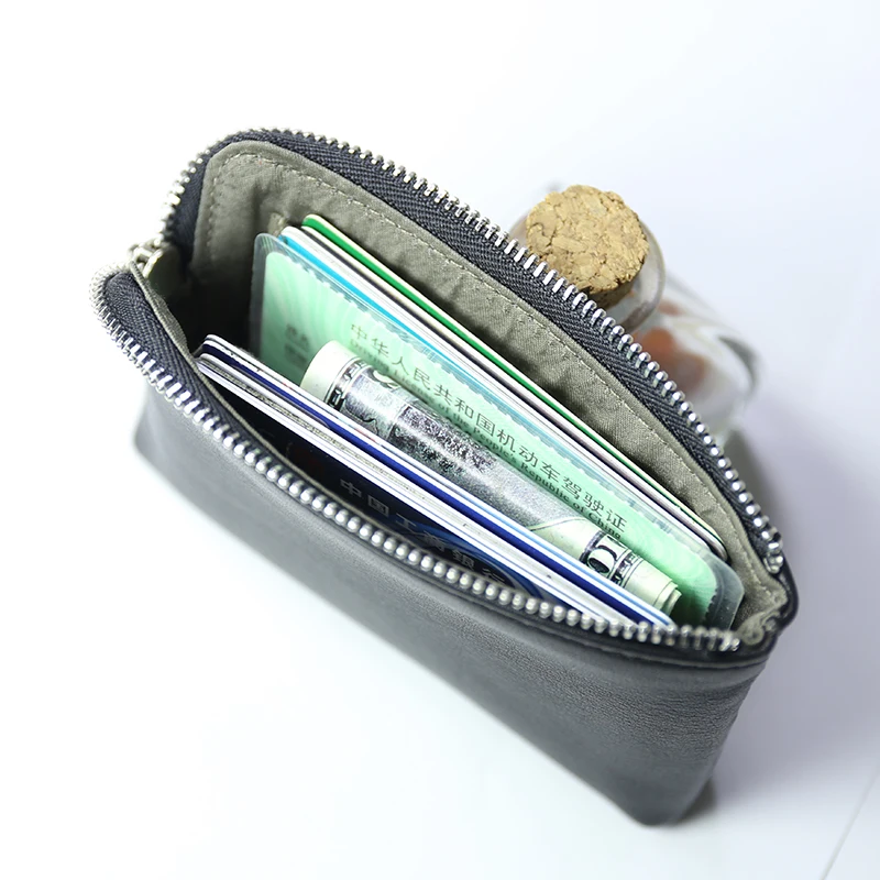 Mini Wallets Women Genuine  Leather Men Coin Purses Vintage Small Change Purse Coin Pouch Credit Card Wallet Money Bag