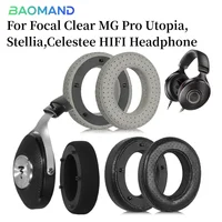 Almohadillas de espuma de repuesto para Focal Clear MG Pro Utopia,Stellia,Celestee, almohadillas de espuma viscoelástica HIFI, cuero proteico