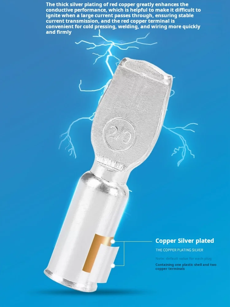 Connector 50A/80A/120A For Anderson Style Plug DC Power Solar Caravan Motorcycle Socket Battery Charging Adapter Accessories