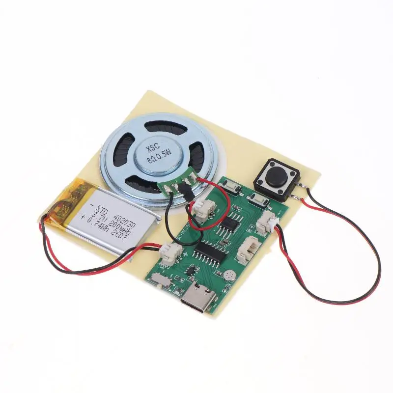 Noiseless Rechargeable Recordable MP3 Sound Module Built-in Speaker for DIY Custom Music Box Toy Craft Production