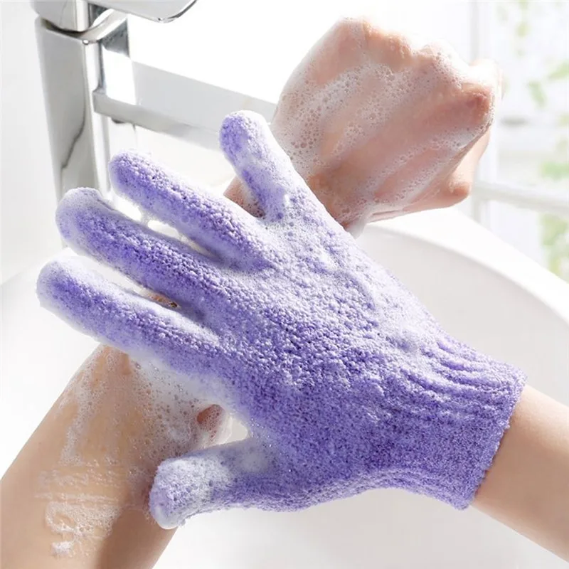 

2Pcs Exfoliating Bath Gloves Resistance Face Body Massage 5 Colors Peeling Wash Skin Rubbing Mud Mitt Shower Scrub Nylon Glovema