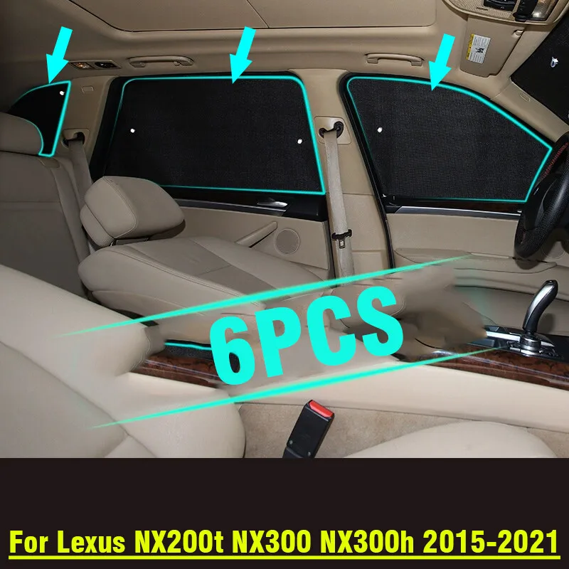 

Подходит для Lexus NX200t NX300 NX300h 2015-2021 Custom Six Side Window SunShade 6 шт.
