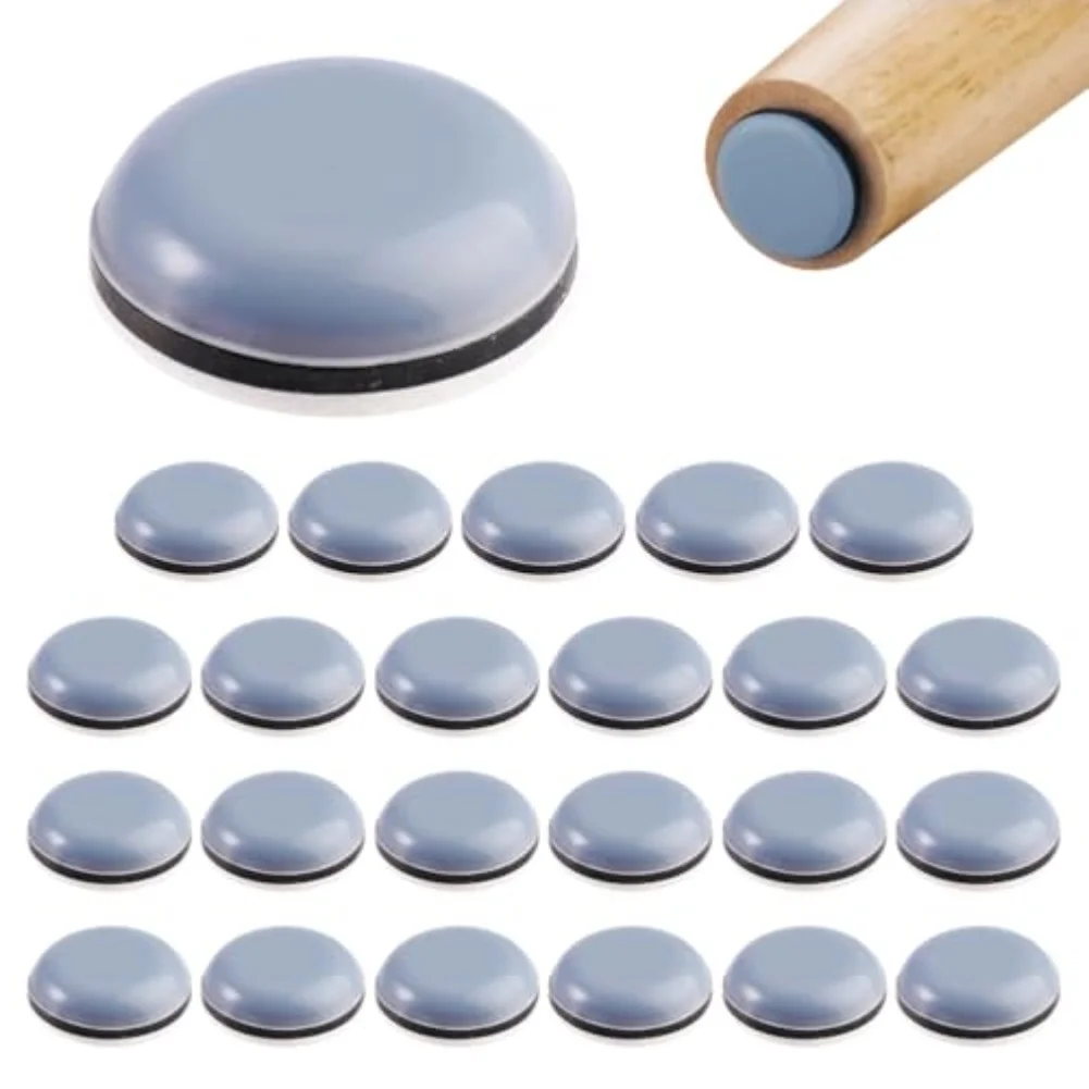 24 Pieces Self Furniture Gliders Round Carpet Pads for Floor Protection and Noise Reduction in Dining and Office Areas