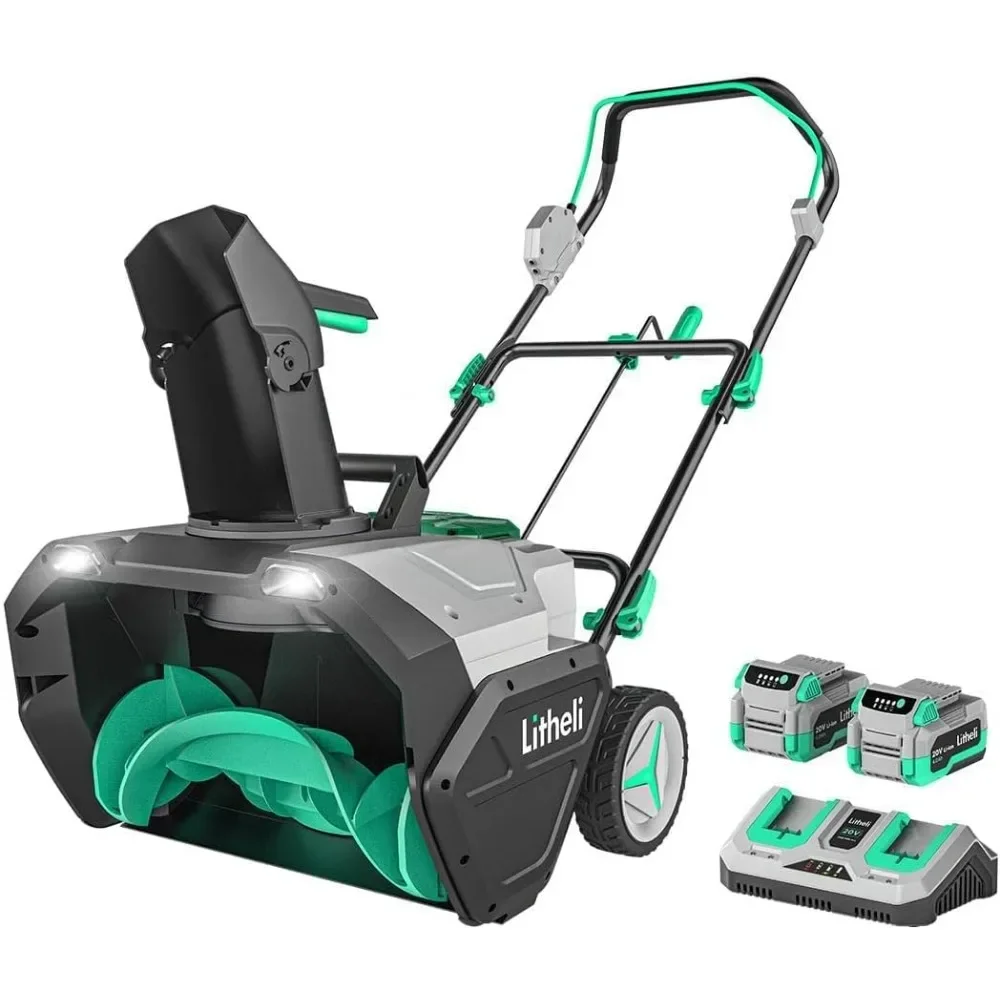 

Cordless Snow Blower, 20'' Single Stage Battery Powered Snow Blower with Brushless Motor, LED Lights, 25'' Throwing Distance