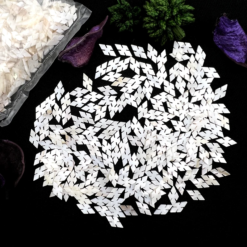 200Pcs Beautiful white inlay 12mm*6mm mother of pearl shell blanks diamond style