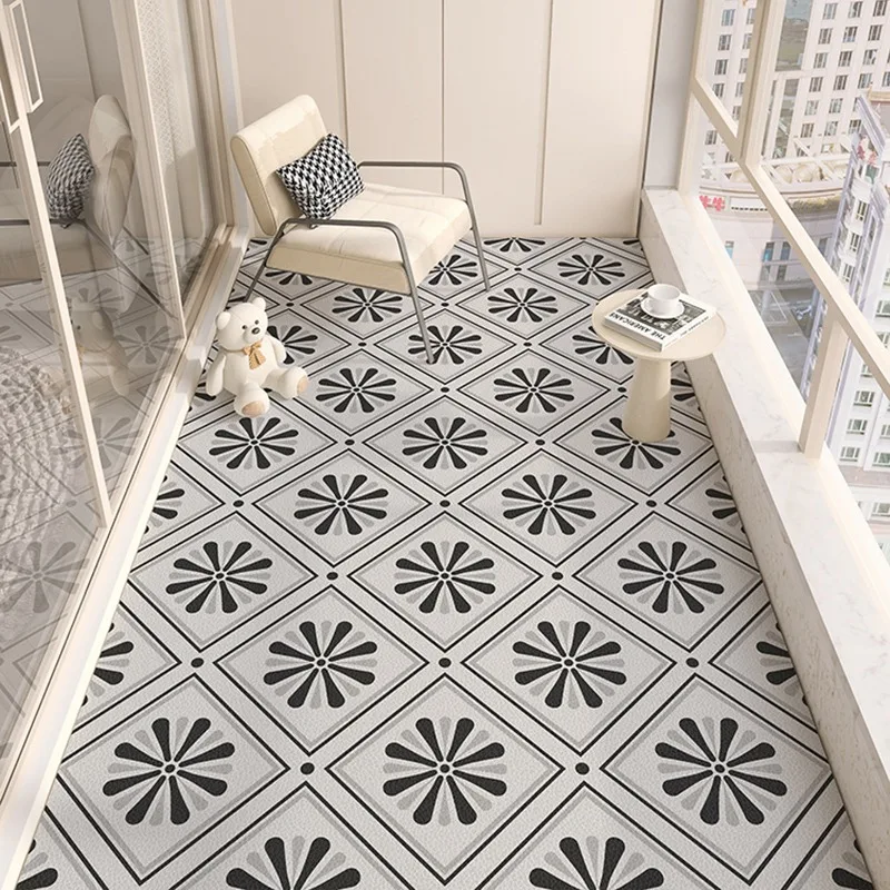 Balcony Foot Mat Home Decorative Kitchen Floor Mats Waterproof Anti-slip Rug PVC Leather Rug Sun-proof Oil-proof Ковер 러그 Tapis