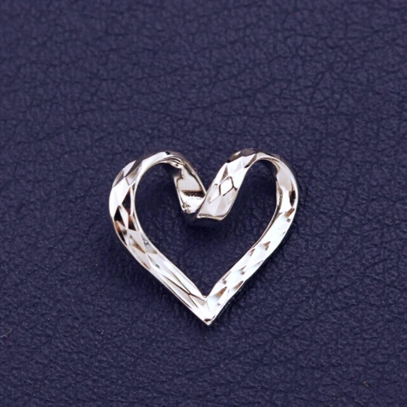 

PT950 Real Pure Platinum 950 Pendant Men Women Gift Lucky Carved Twisted Heart Pendant 1.1g