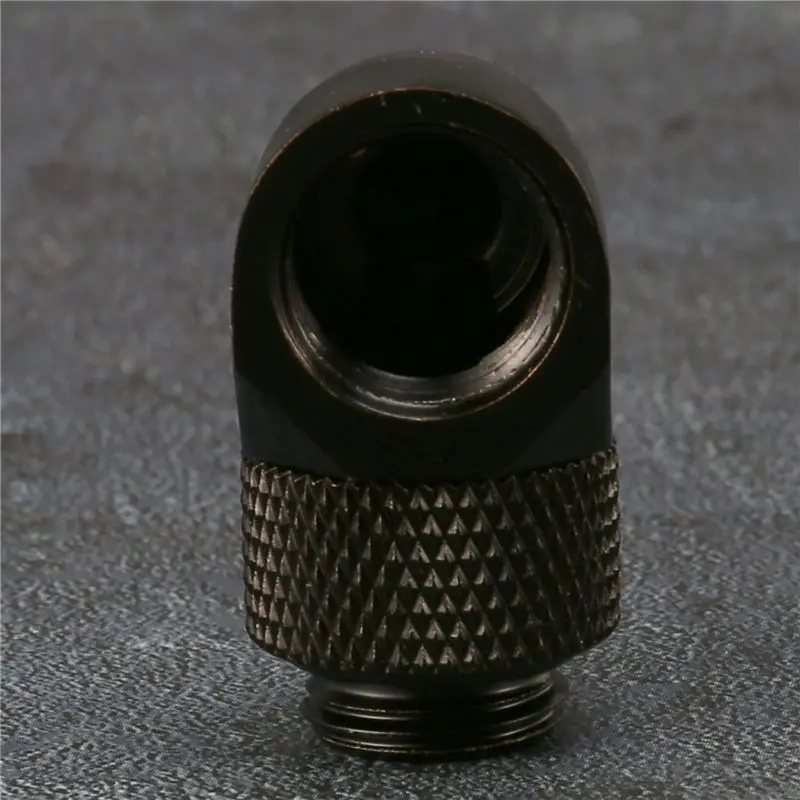 4 Pcs 12.9Mm G1/4 Thread 90 Degree Rotary Tube Connector Fitting For Pc Water Cooling Black