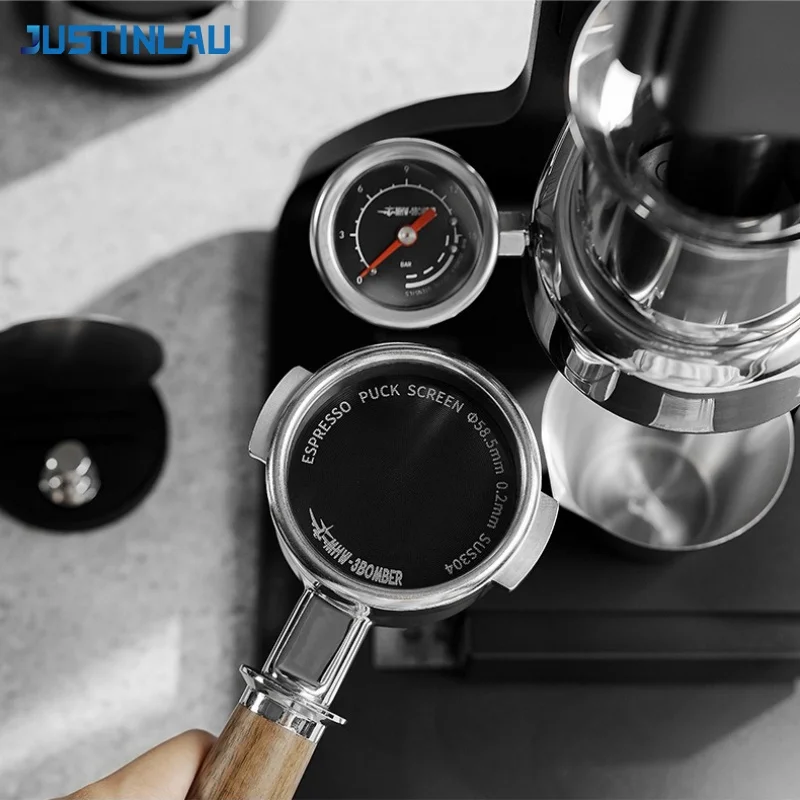 JUSTINLAU 51/53/58 mm Espresso-Extraktionsfilter, Edelstahl, Kaffee-Sekundärwasserabscheider, wiederverwendbarer Magnetfilter