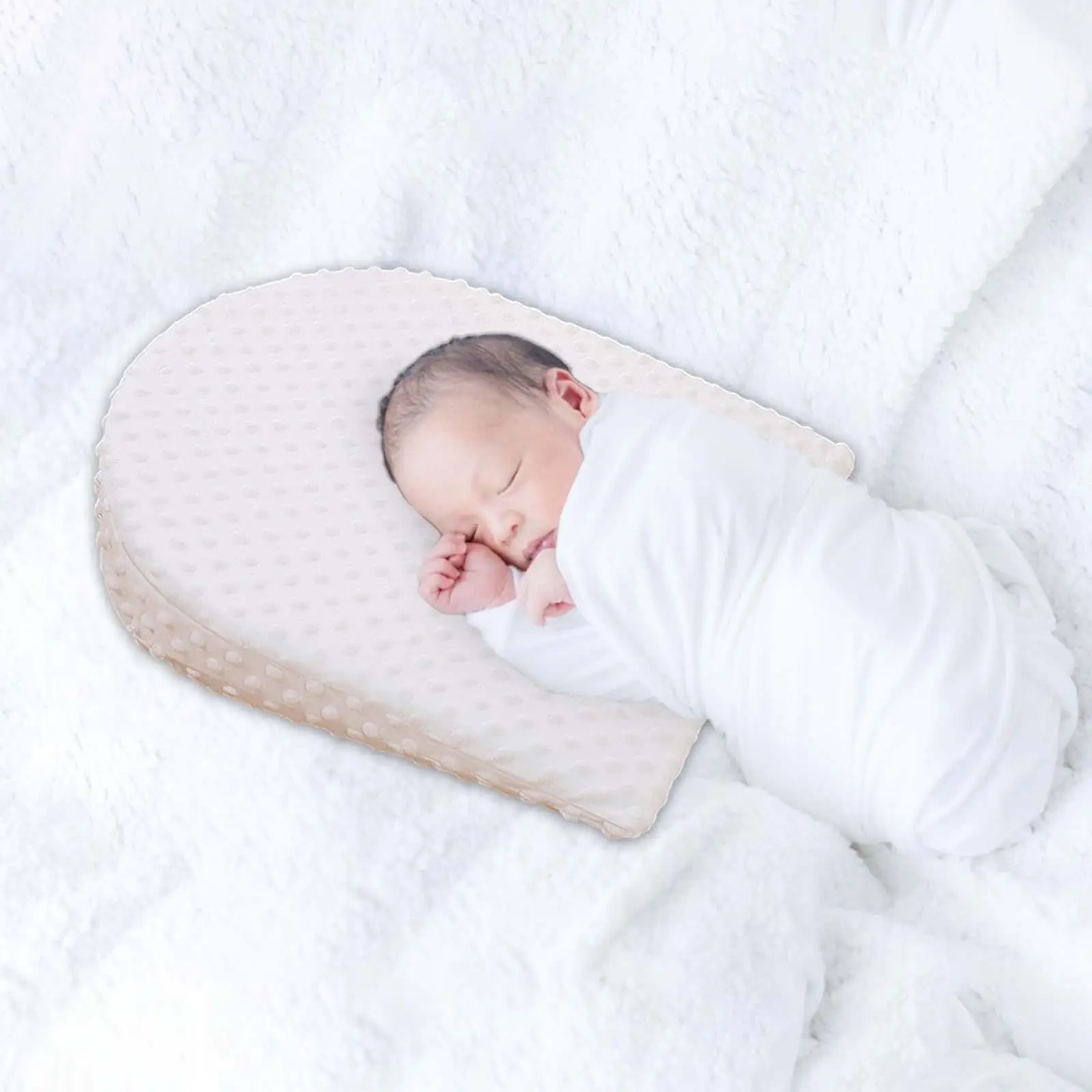 Baby Wedge Pillow Comfortable Anti Reflux Headrest Removable Cover Incline Pillow Infant Sleep Pillow for Crib Bed Cot Nursing