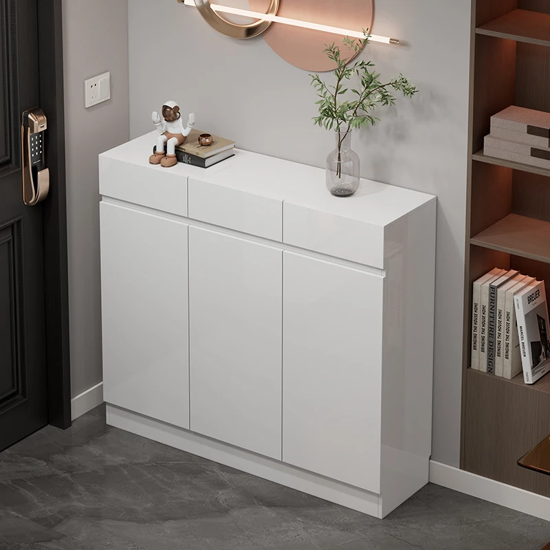 

Waterproof Wooden Shoe Cabinet White Minimalist Salon Living Room Shoe Rack Display Hallway Meuble Chaussures Furniture Home