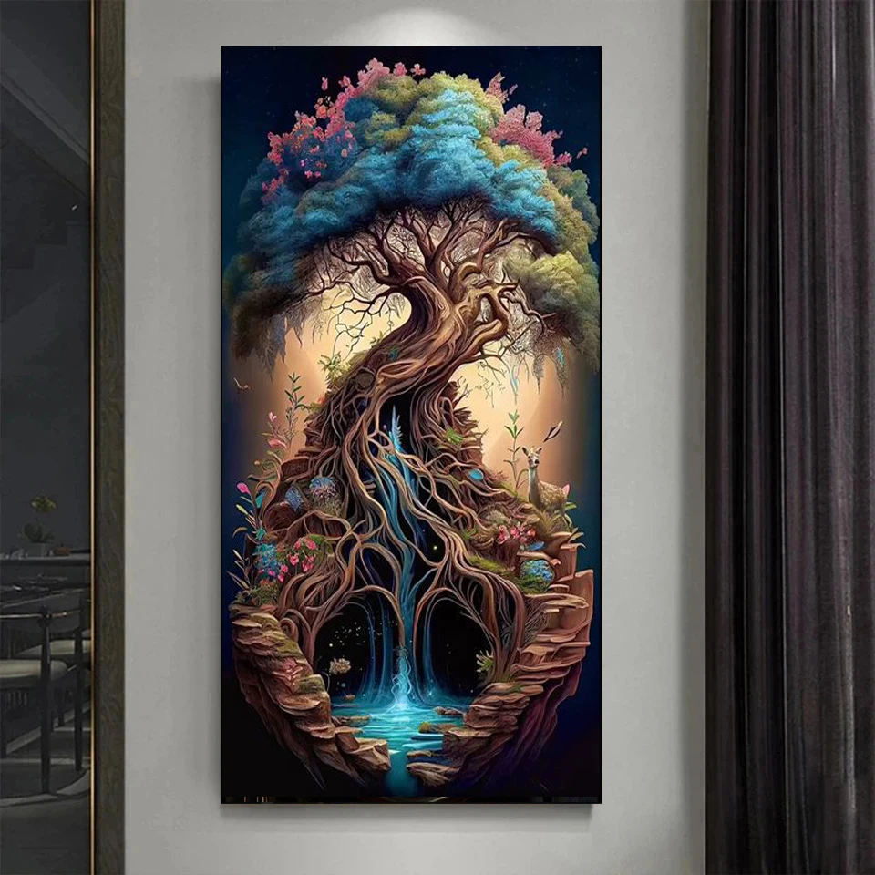 Tree Of Life 5D DIY Diamond Painting Abstract Tree Full Square Round Mosaic Diamond Embroidery Cross Stitch Kits Decor Home