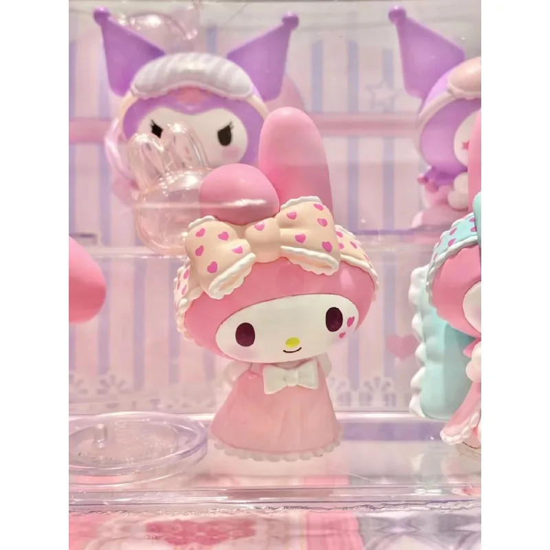 Original MINISO Sanrio Melody Kuromi Doll Animal Action Figure Model Toys Gifts Collection Ornament Decoration Holiday Gift