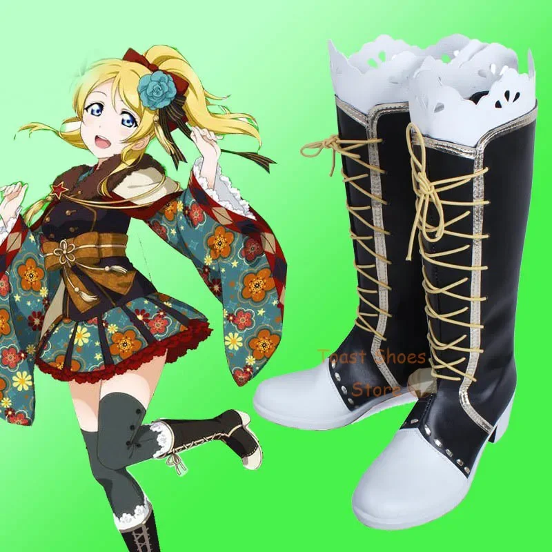 Anime LoveLive! Ayase Eli Cosplay Shoes Boots Comic Game for Con Halloween Cosplay Costume Prop Sexy Style Shoes