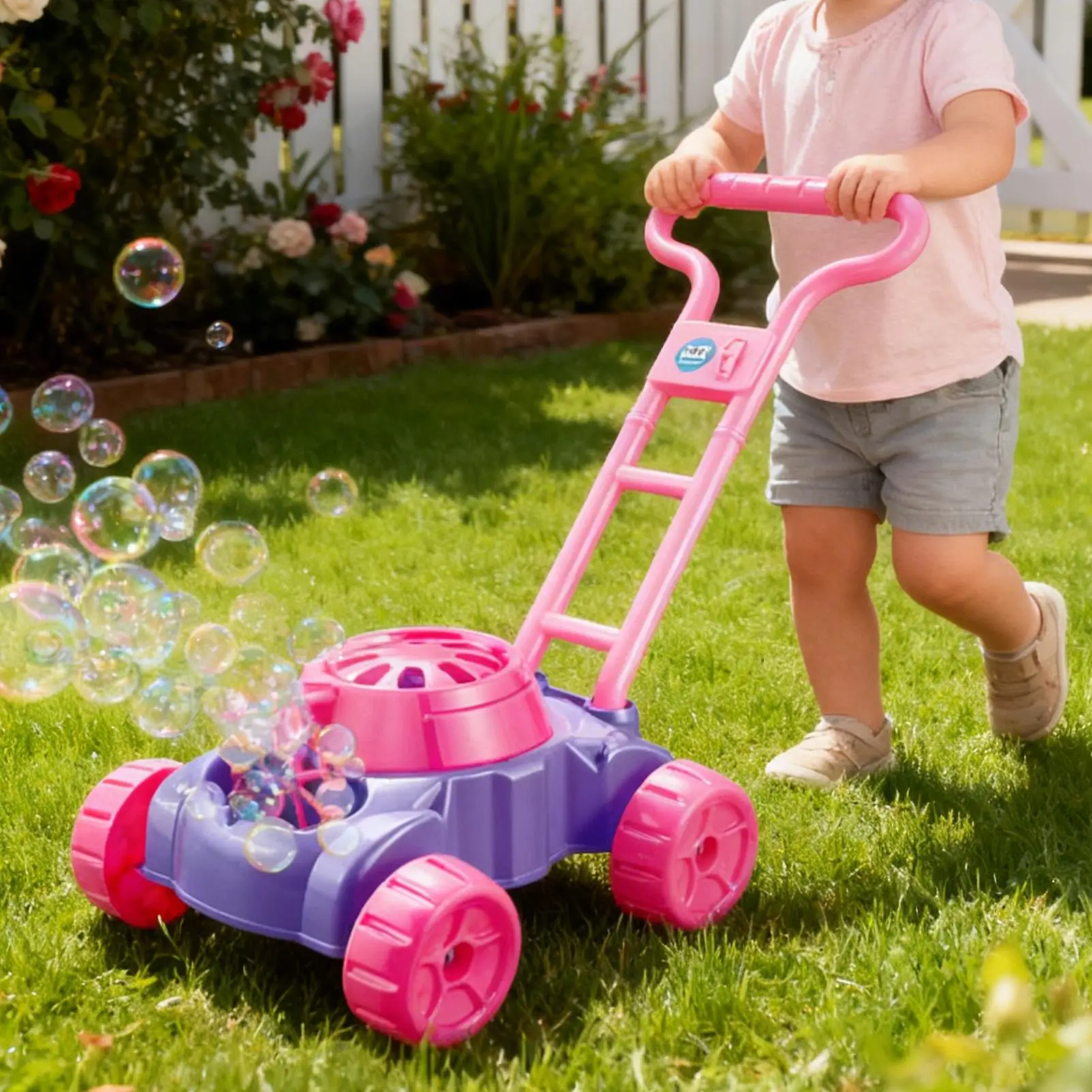 เครื่องตัดหญ้าแบบฟองสบู่ - เครื่องทำฟองสบู่กลางแจ้งสำหรับเด็ก ของเล่นทำสวนฤดูร้อนสำหรับเด็กก่อนวัยเรียน ของขวัญวันเกิดสำหรับเด็กชายและเด็กหญิง