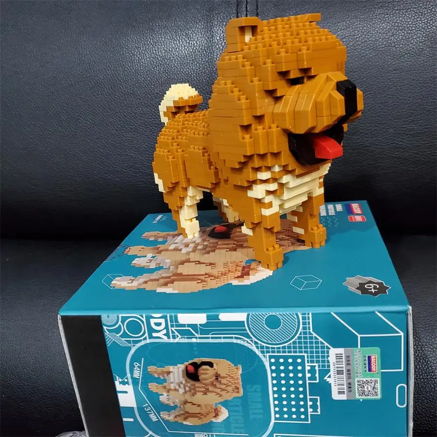 Assembly Mini Blocks Toys Animal Model Corgi Dog Dachshund Diamond Bricks Schnauzer Kids Gifts Girls Christmas Present Pet Shop