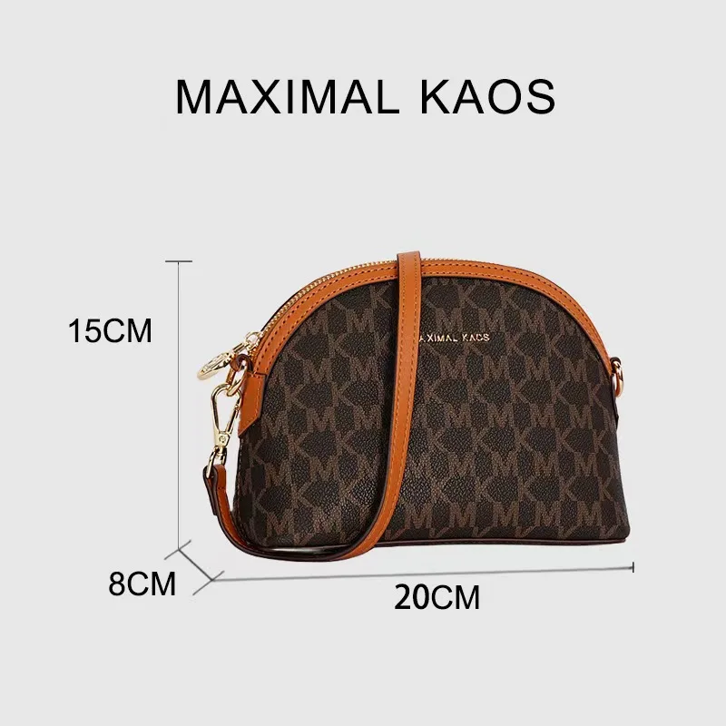 MAXIMAL KAOS Light Luxury Women's Bag Letter Printed Shell Bag Crossbody Bag Underarm Bag