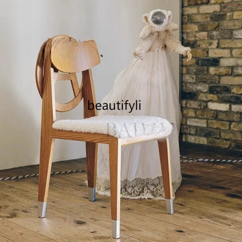 

ss1001 Nordic simple solid wood dining chair Home art coffee Hotel sales office Reception chair