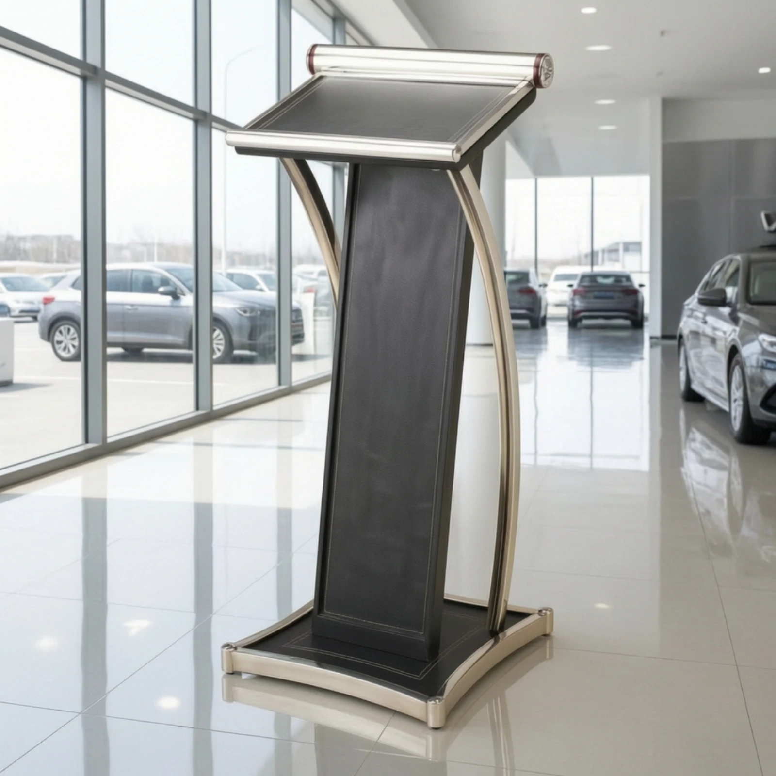 Podium with Slanted Top Freestanding Presentation Stand Reading Desk Ergonomic Lectern Podium Sturdy for Speakers