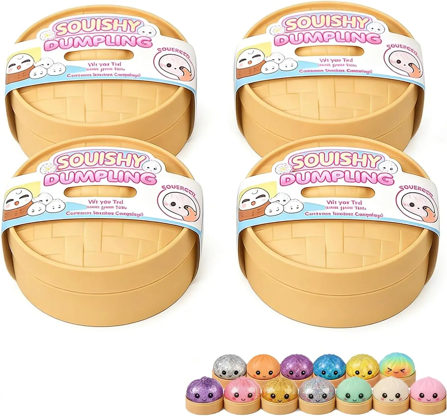 Riesige Dumpling-Überraschungsbox: Zufällig gefärbtes Glitzer-Squishy-Spielzeug, Maltose-Textur Langsam Aufsteigender Stressball, Ästhetische Schreibtisch-Spielzeuge