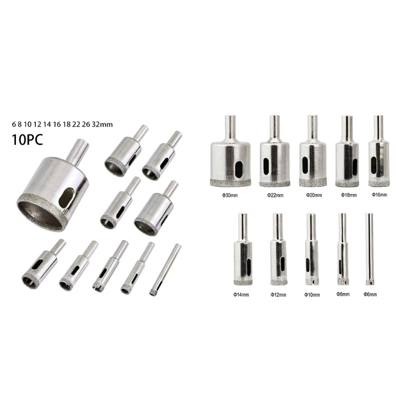 

Diamond Coated Hss Drill Bit Set Tile Marble Glass Ceramic Hole Drilling Bits For Power-Tools Hole Cutter Dropship