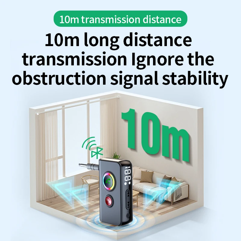 2-in-1-Bluetooth 5.4-Audioempfänger, Sender, AUX, kabelloser Audio-Adapter, Freisprecheinrichtung, 3,5-mm-Buchse für Auto-Kopfhörer, TV-Lautsprecher