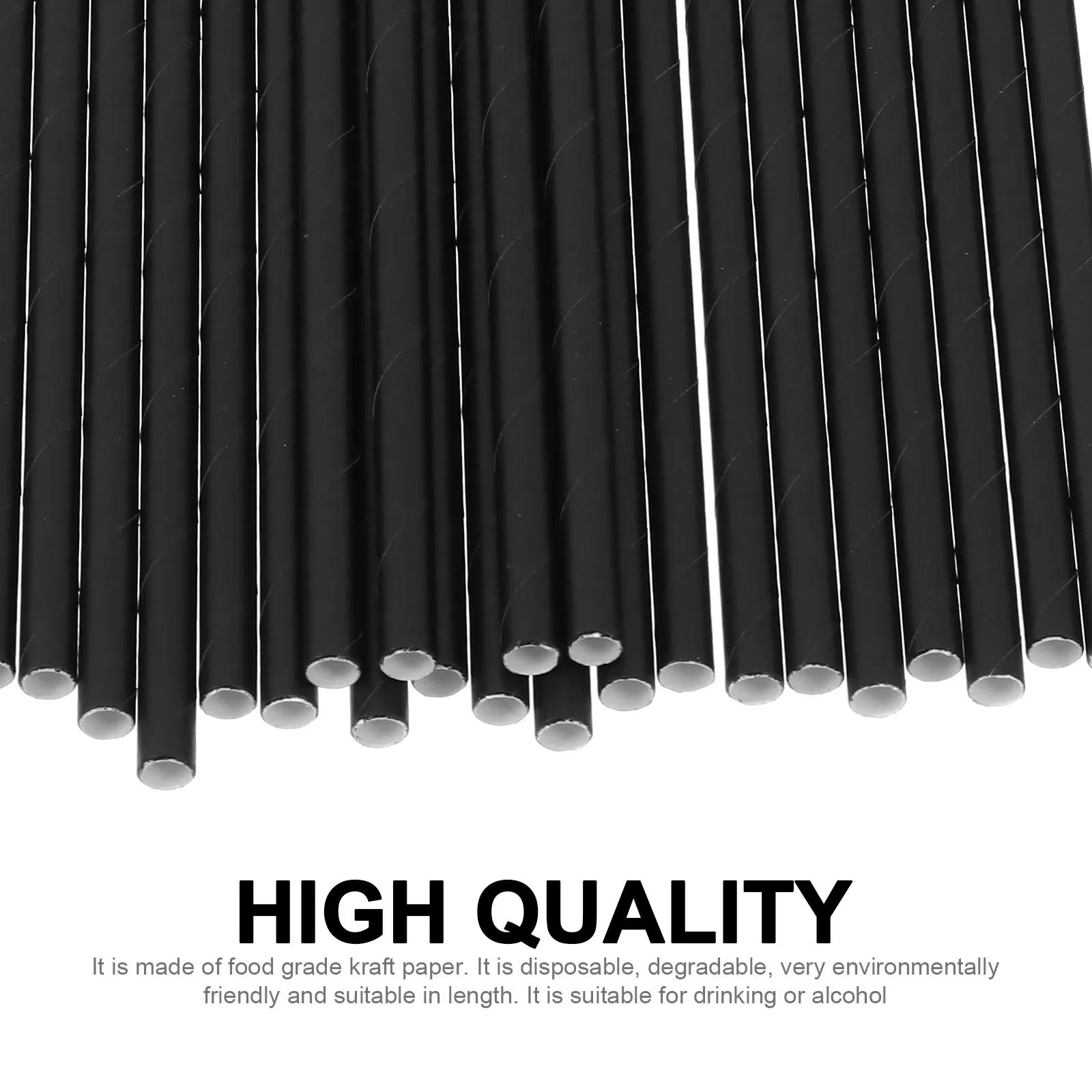 200Pcs Black Paper Disposable Straws for Party Cocktail Bar Beverage Practical Drinking Straws Disposable Drinking Straw