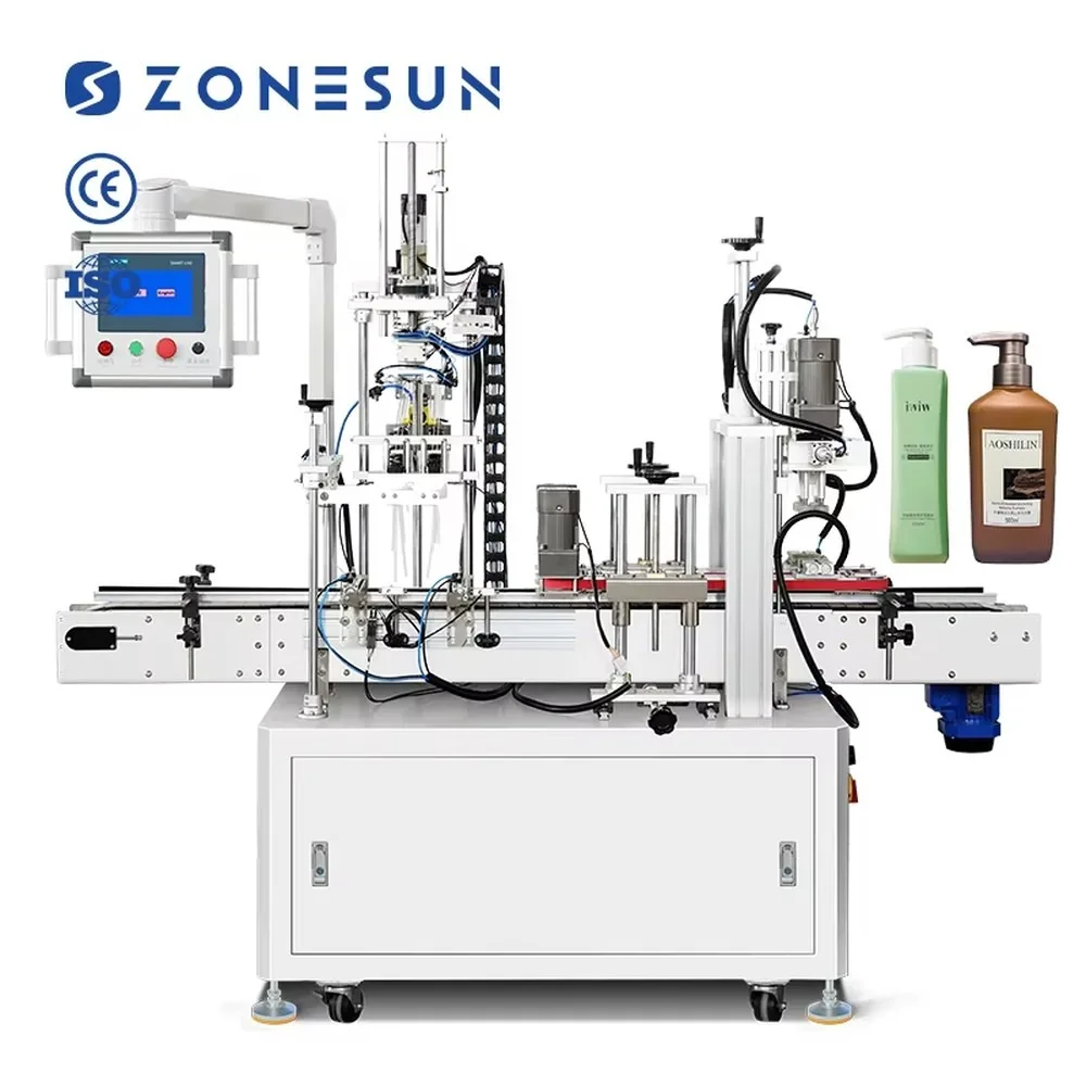 Automatic Double Head Trigger Spray Bottle Capping Machine Screw Caps Feeding Packaging Equipment