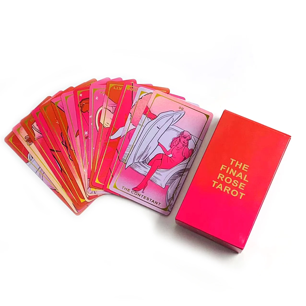 بطاقة التارو الوردية النهائية 78 قطعة لعبة بطاقة عرافة مصير الحظ مع كتاب دليل ، ليلة ممتعة للعائلة #2
