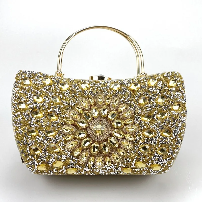 

2024 Popular Diamond Studded Sunflower Dinner Bag, Fashionable Banquet Versatile Dress, Evening Dress Bag, Party Women'S Handbag