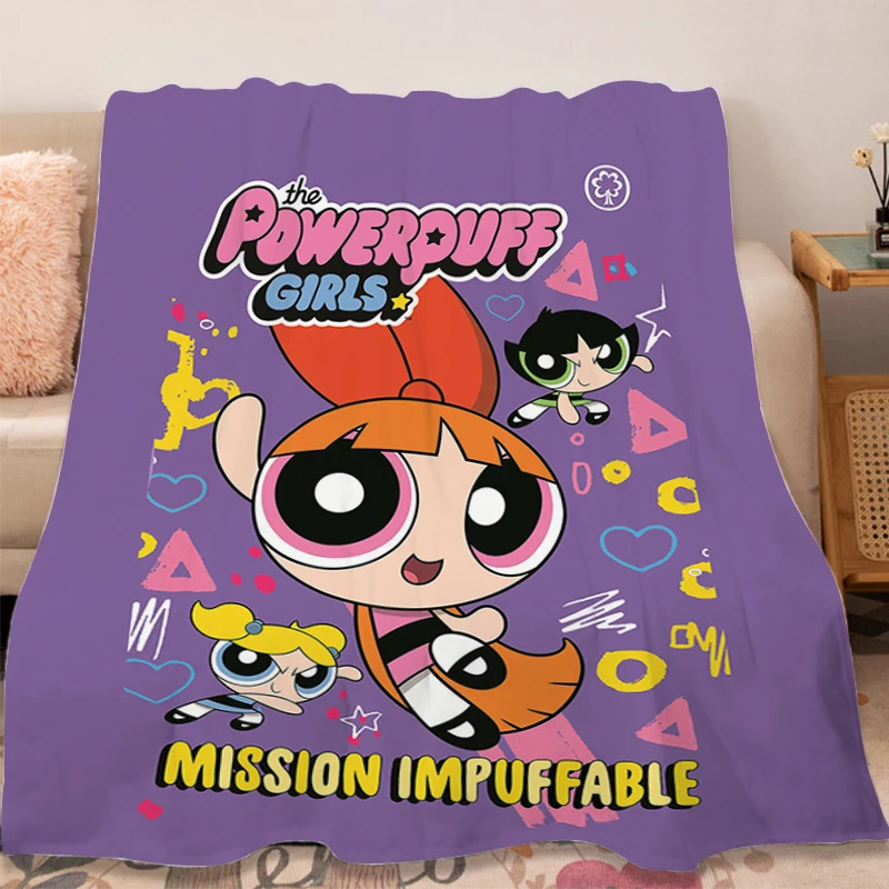 Camping Blanket A-The Powerpuff Girls Sofa Winter Fluffy Soft Blankets Microfiber Warm Bed Fleece Custom Decorative Nap Blanket