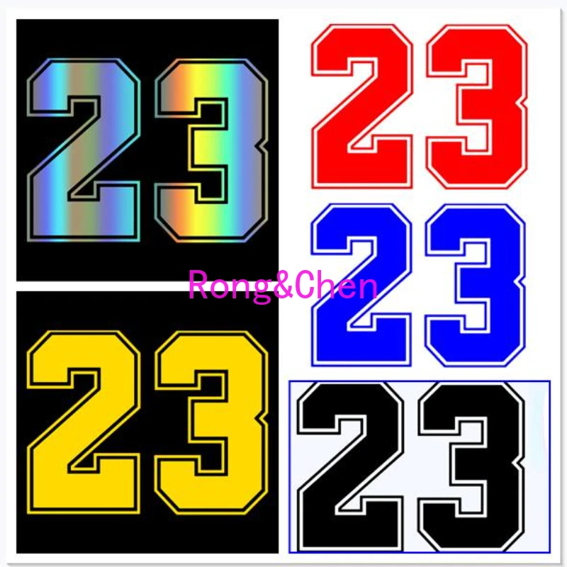 Торговая Автомобильная наклейка Rongchen с номером 23, забавная виниловая наклейка, автомобильные наклейки, водостойкие Автомобильные украшения из ПВХ