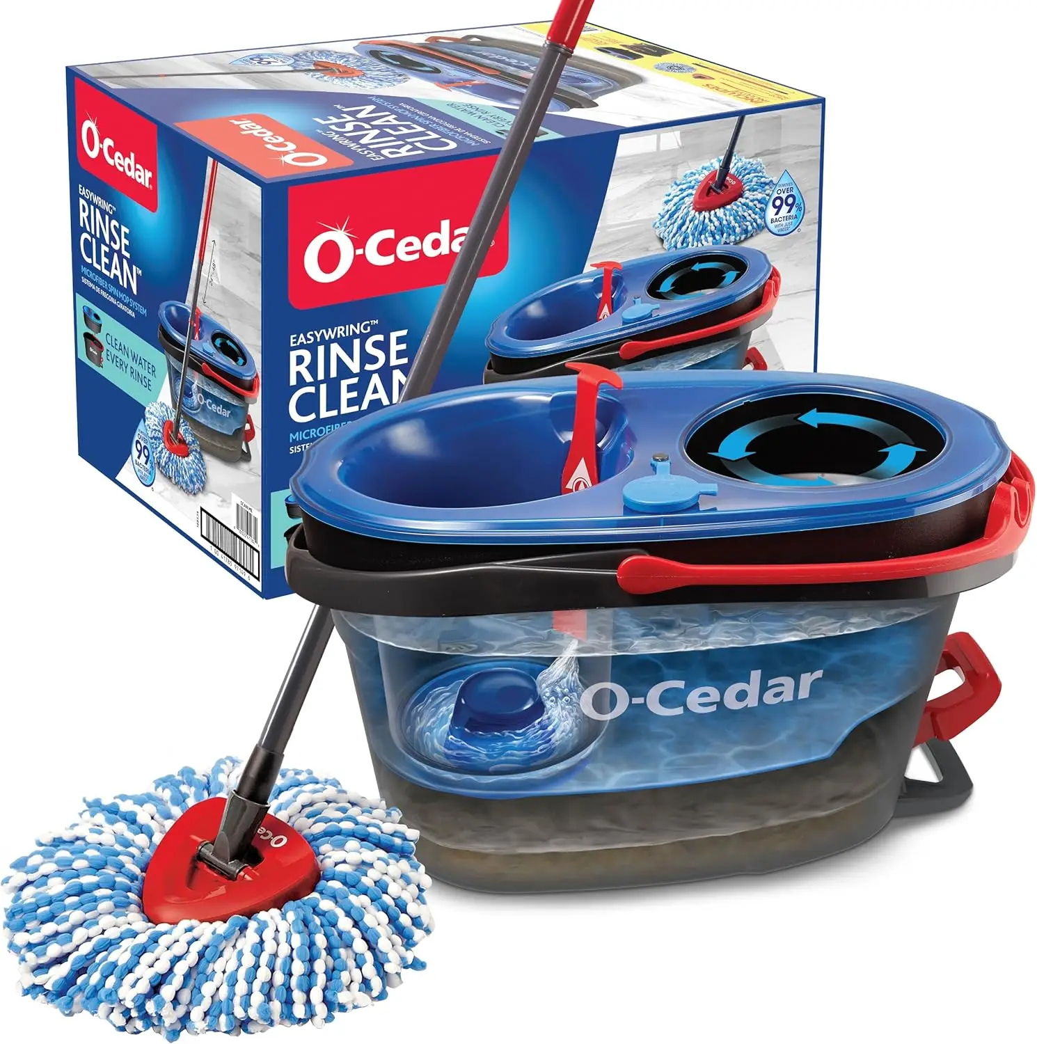 

Система для уборки RinseClean Spin Mop & Bucket | Очистить водой | Удаляет 99% бактерий