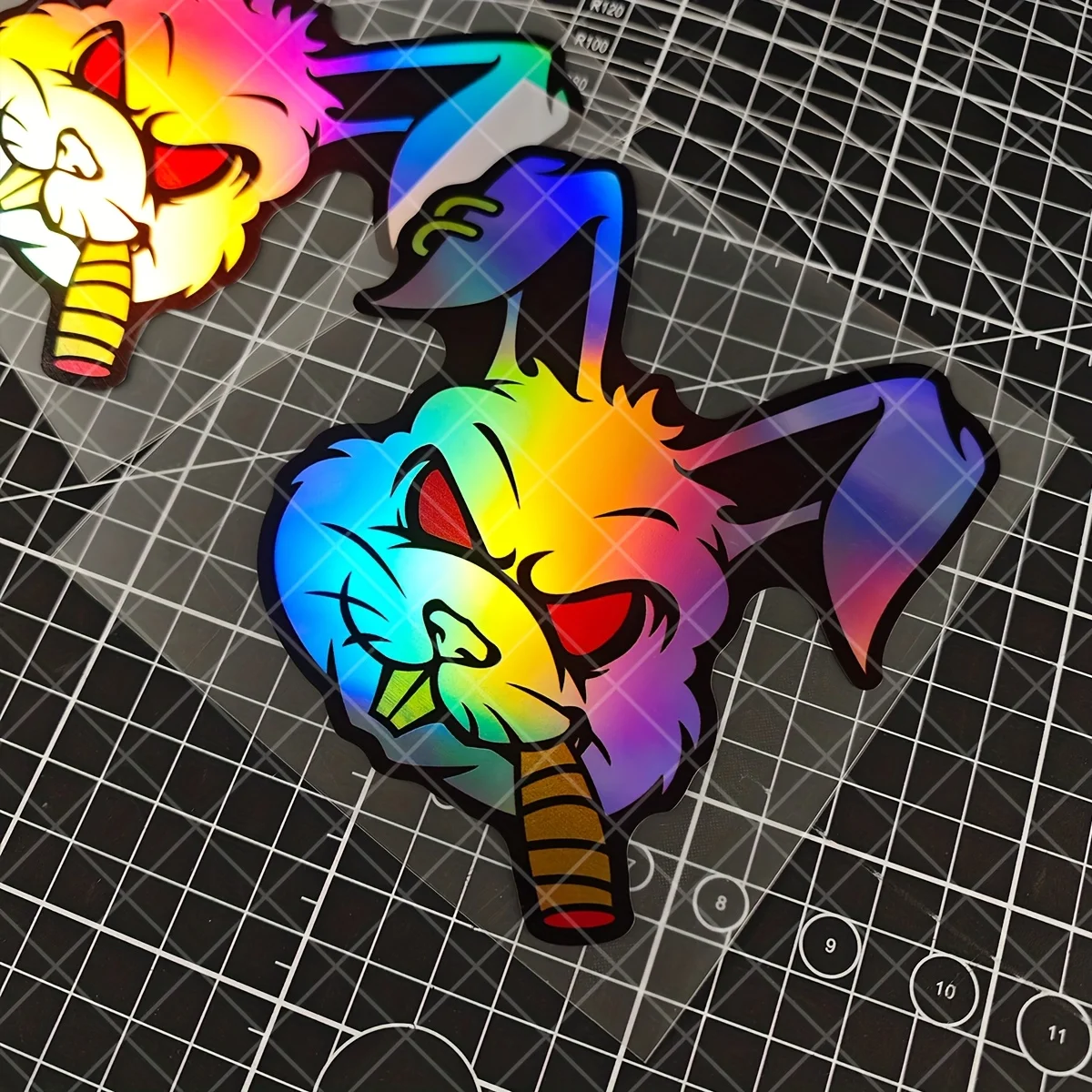 The Evil Rabbit Vinyl Laser JDM Theme Is Suitable for Personalized Decoration of Motorcycles and Cars