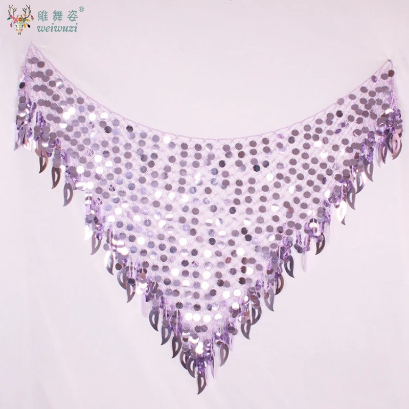 ملابس رقص البطن بلينغ تألق الترتر وشاح الورك القبلية هامش شرابة تنّورة ملفوفة حزام النساء Dancewear الإكسسوار بلون