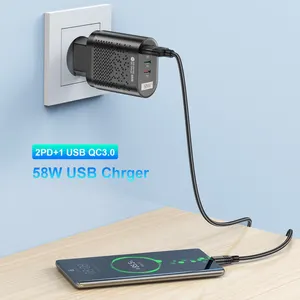 USLION Pengisi Daya USB C 58W Pengisi Daya Pengisi Daya Cepat Bepergian Tablet Laptop PD Pengisi Daya Cepat 3.0 Adaptor Ponsel Dinding untuk iPhone 15 Xiaomi 10 pengisi daya laptop penjualan terbaik - №