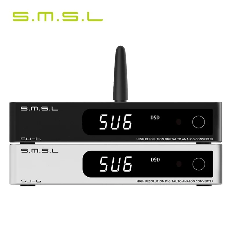 

SMSL SU-6 Decoder ES9038Q2M OPA1612*4 32Bit/768kHz DSD512 Bluetooth 5.0 SU6 Desktop Mini Audio DAC with Remote Control