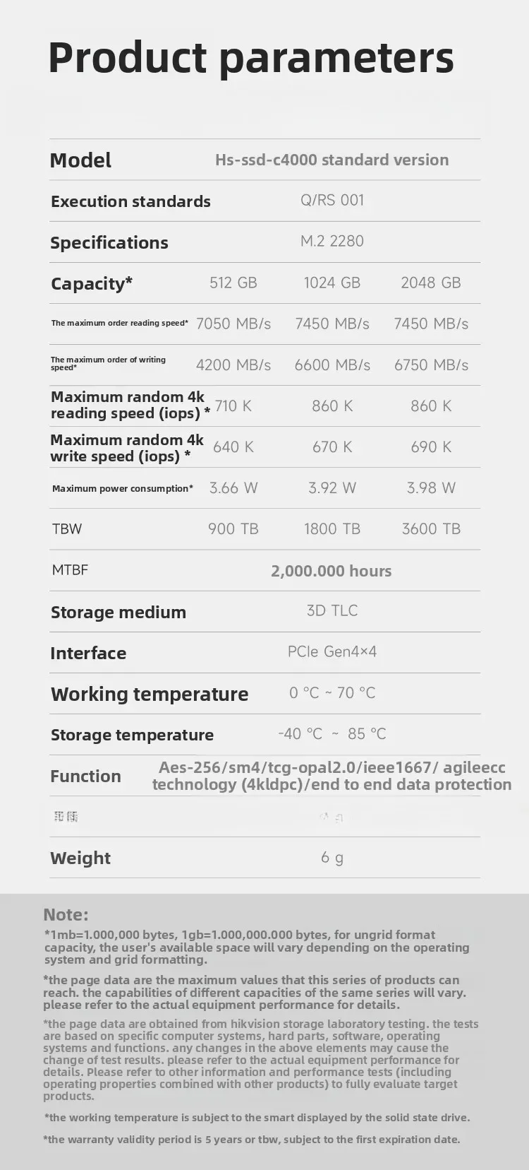 A4000 SSD PCIE4.0 1T kompatibler PS5 Desktop-Laptop M.2 Computer SSD