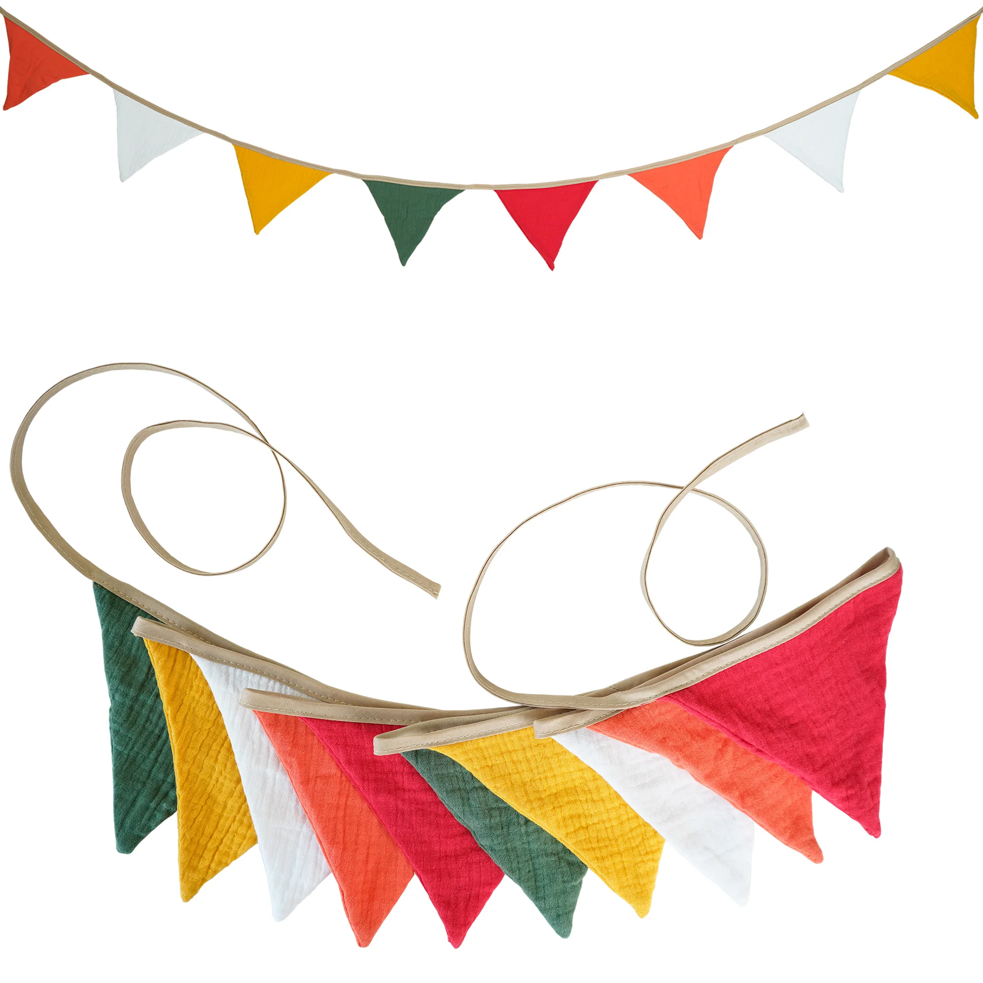 2,6 m große Wimpelkette aus Stoff für Kinderzimmer, 10-Dreieck-Wimpel-Flaggen, Party-Dekoration, Banner für Zuhause, Babyparty, Karneval, Girlande