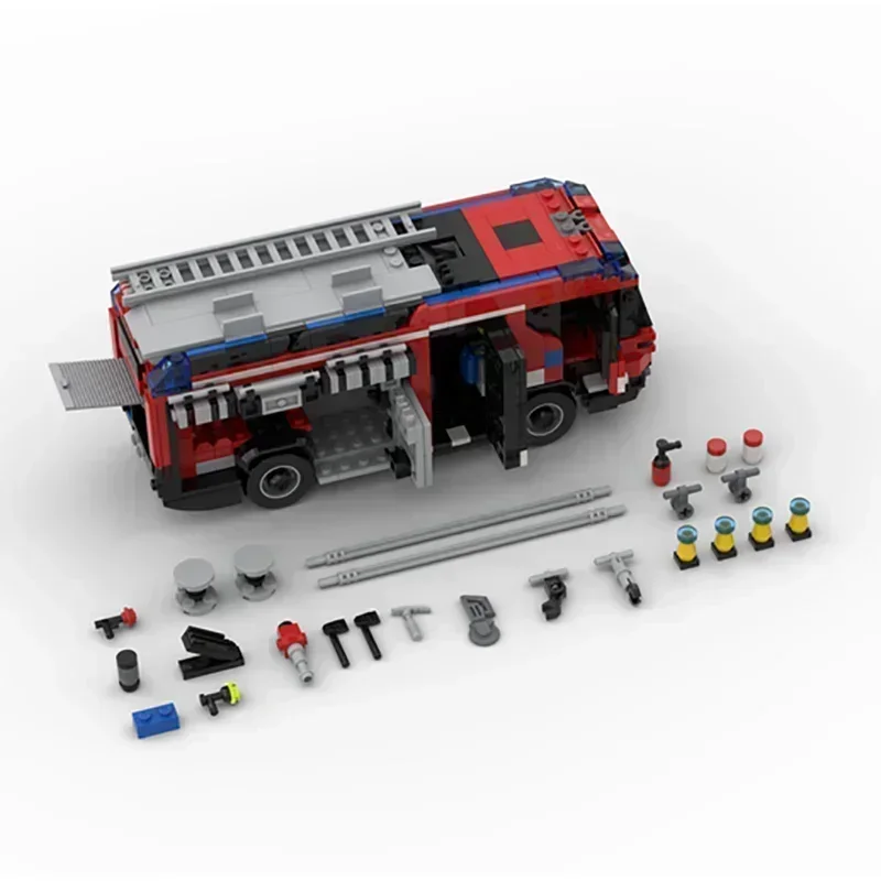 Modello di auto da città Moc Mattoni da costruzione Amsterdam RT ibrido camion dei pompieri Tecnologia del motore Blocchi Regalo Giocattoli di Natale Set fai da te Assemblaggio