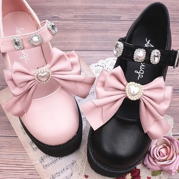 【1pairs】Lolita Heart Boot Charm Pink Object Bows for Shoes Flower Shoe Clip Y2k Lolita Accessories for Women shoe jewelry buckle